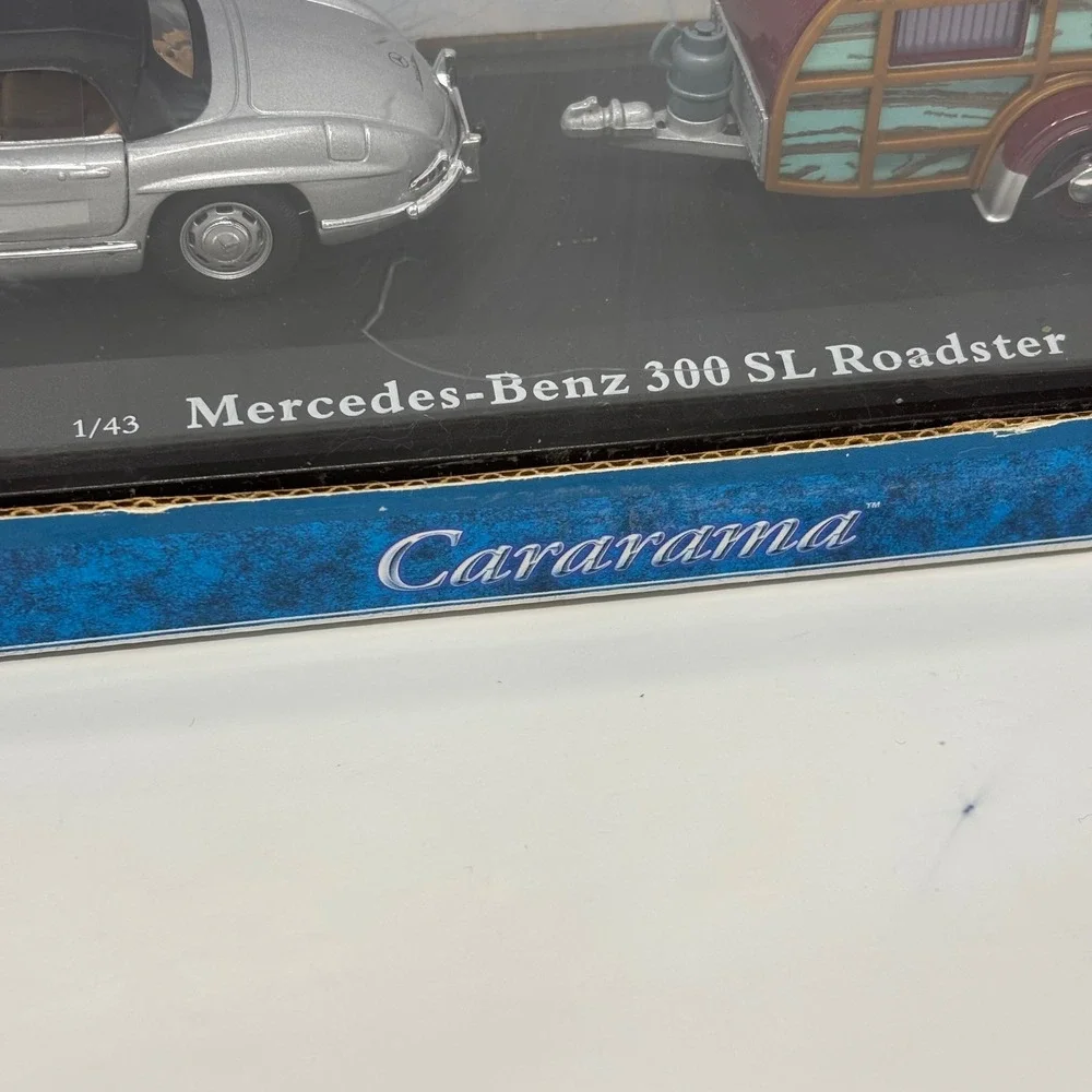 Mercedes-Benz 300 SL Roadster w Trailer Gray 1:43 Cararama Diecast